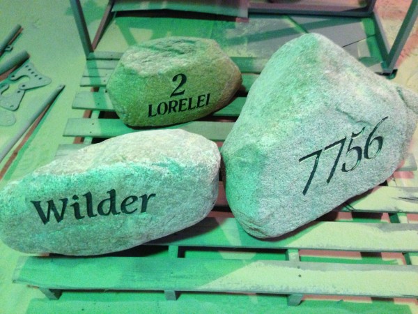 Custome engraving and logos, decorative rocks, milford, cincinnati, loveland, ohio