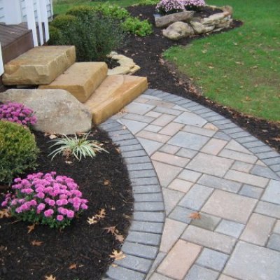 Paver Walkway & Stone Steps