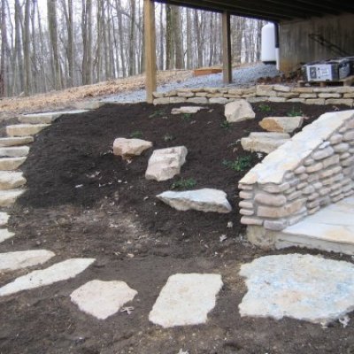 Stepping Stones & Retaining Wall