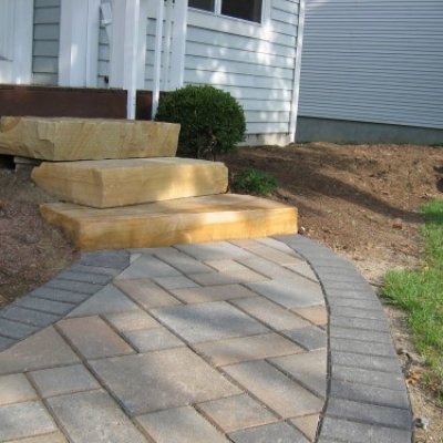 Stone Steps & Paver Walkway