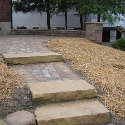 Paver Walkway & Stone Step