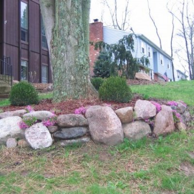 Natural Stone Retaining Wall