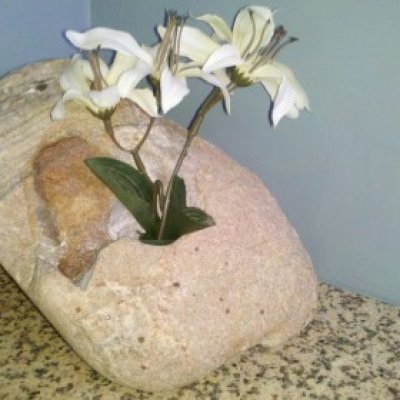 Rock Vase, custom drilled rocks, milford, loveland, cincinnati,