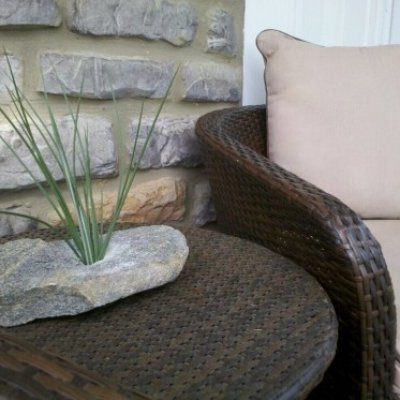 Rock Vase, custom drilled rocks, milford, loveland, cincinnati,