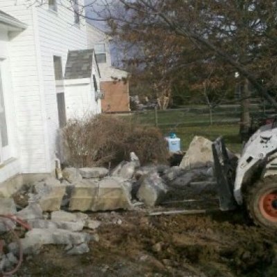 Before Flagstone patio