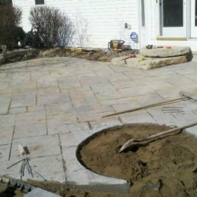 Before Flagstone patio