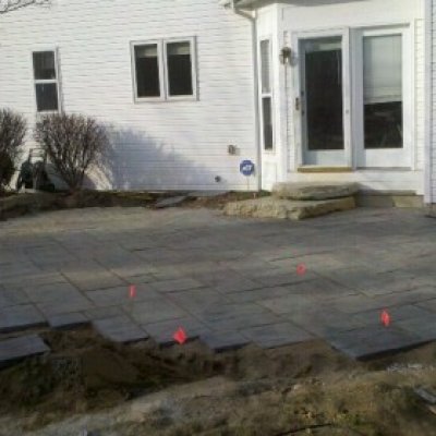 Before Flagstone patio