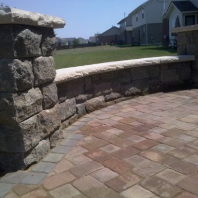 Bellwood Seat Wall and Pillars. Custom Outdoor Living Space