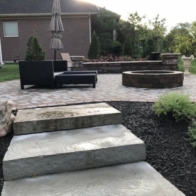 Stone Steps, Fire Pit Seatwall