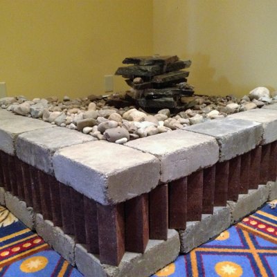 Custom Water Feature With Custom Wall