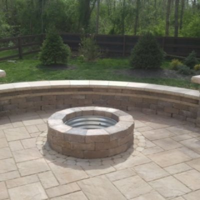 Seat Wall with Fire Pit