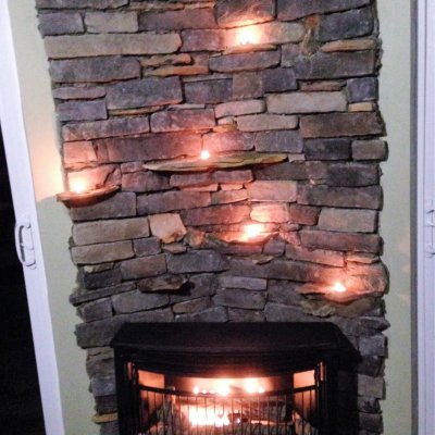 Custom Interior Stone Fireplace