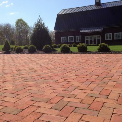 Brick Herringbone Parking Area