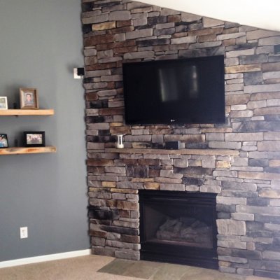 Custom Interior Stone Fireplace