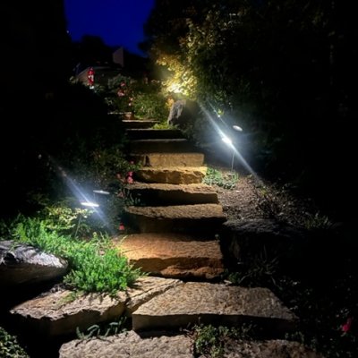 Stone steps lighting