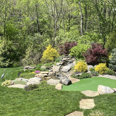 Waterfall and Putting Green