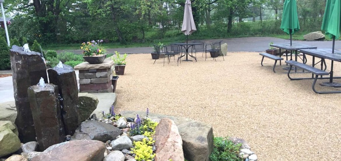 Gravel Patio - Water Feature